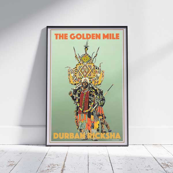 Durban poster The Golden Ricksha | South Africa Classic Print by Alecse