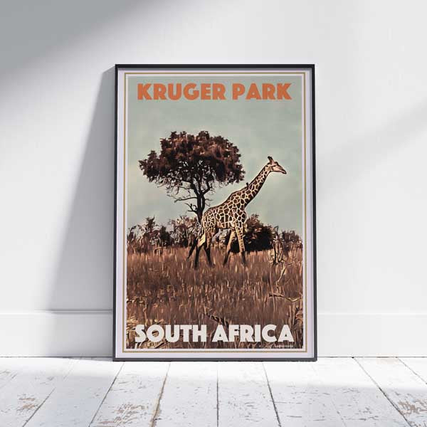 Kruger Park Giraffe poster by Alecse capturing the iconic wildlife of South Africa
