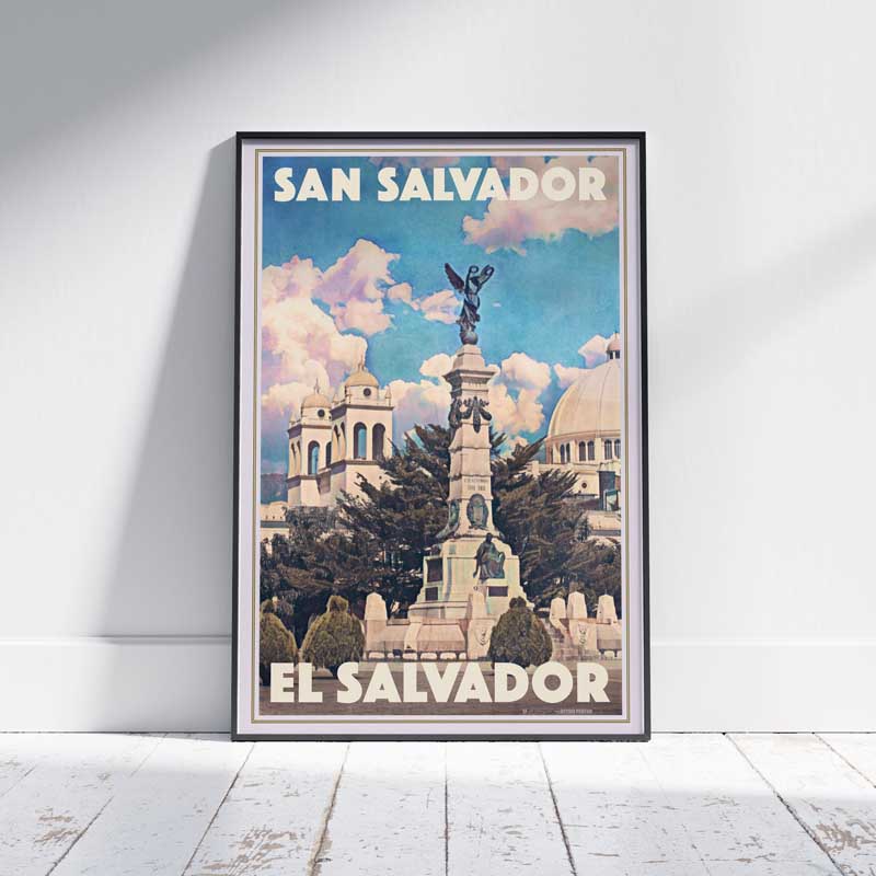 San Salvador Poster | El Salvador Vintage Travel Poster by Alecse
