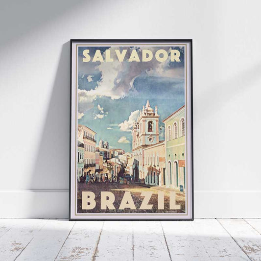 Salvador de Bahia poster | Brazil Vintage Travel Poster by Alecse