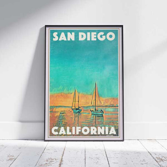 Affiche San Diego Voile | California Classic Sailing Print San Diego par Alecse