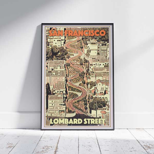 San Francisco poster Lombard Street | California Travel Poster by Alecse