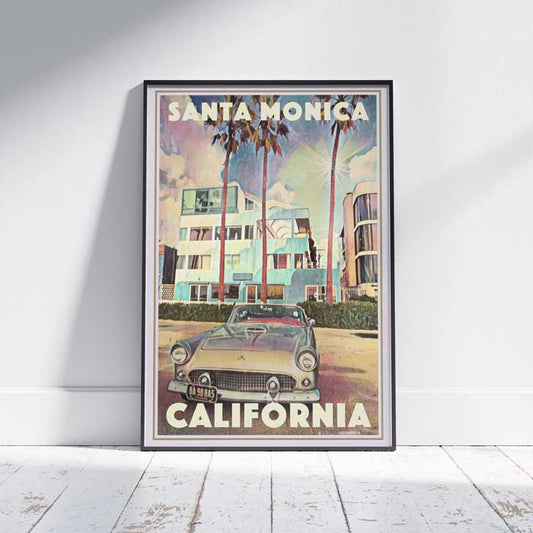 Santa Monica Poster Vibe | California Vintage Travel Poster by Alecse