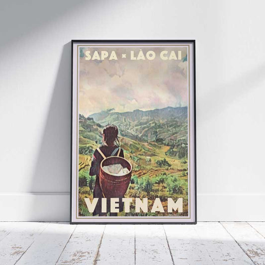 Sa Pa Poster Lao Cai, Vietnam Vintage Travel Poster by Alecse