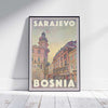 Affiche Sarajevo | Affiche de voyage vintage de Bosnie de Sarajevo par Alecse