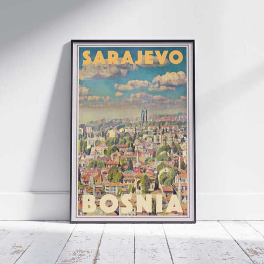 Sarajevo Poster Panorama | Bosnia Travel Poster by Alecse