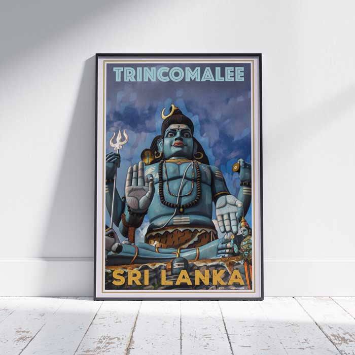 Affiche de Trincomalee Shiva, Sri Lanka Affiche de voyage vintage par Alecse