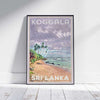 Plage d'affiche de Koggala | Affiche de voyage vintage du Sri Lanka