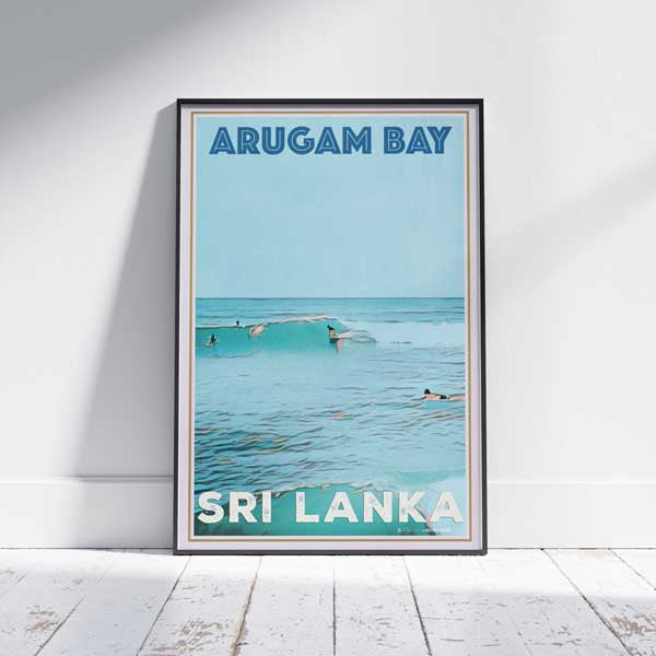 Arugam Bay Poster Main Point, Sri Lanka Travel Poster by Alecse