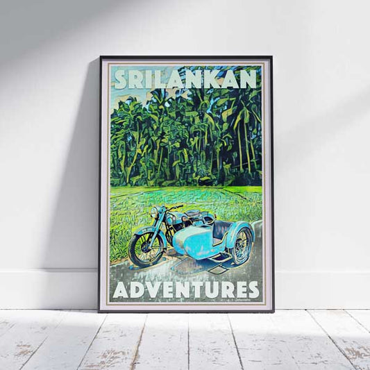 Sri Lanka Poster Motorcycle Adventures by Alecse, limited Edition
