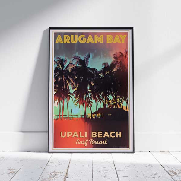 Upali Beach Sunset by Alecse, the Original Vintage Travel Poster by Alecse
