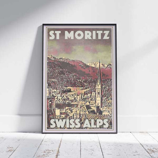 Saint Moritz Poster Swiss Alps | Switzerland Gallery Wall St Moritz by Alecse