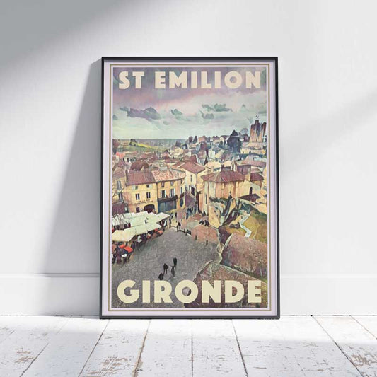 St Emilion Poster Panorama, France Vintage Travel Poster by Alecse