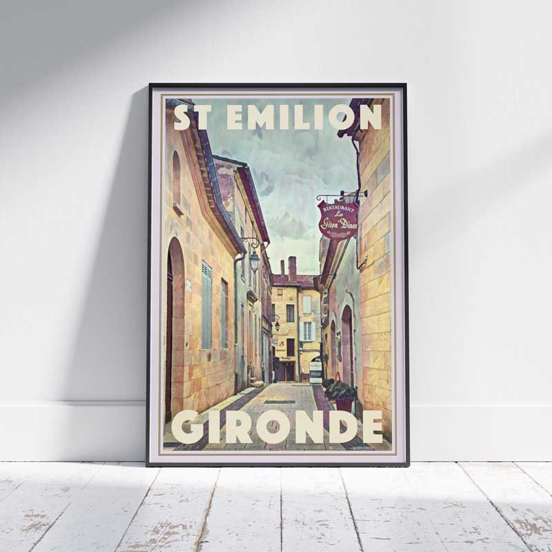 Saint Emilion Poster Street, France Travel Poster by Alecse