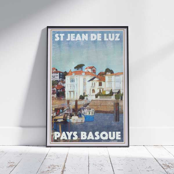 Affiche ancienne Port de St Jean de Luz | Affiche rétro Pays Basque par Alecse