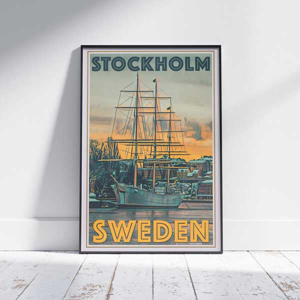 Affiche Stockholm Vieux Gréement | Affiche de voyage en Suède | Décor Suédois par Alecse