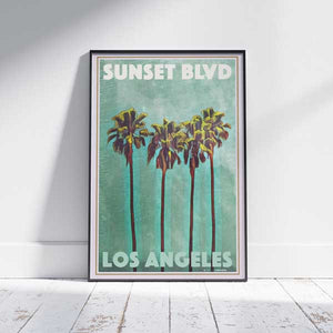 Los Angeles poster 'Palm Trees on Sunset blvd' by Alecse