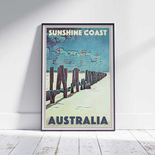 Affiche Sunshine Coast La jetée | « Affiche de voyage en Australie » par Alecse