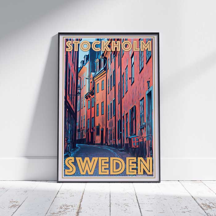 Affiche Stockholm Vieille Ville | « Affiche de voyage en Suède » par Alecse