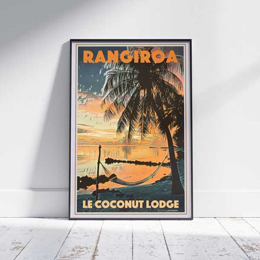 Tahiti Poster Rangiroa Coconut lodge | Tahiti Gallery Wall Print