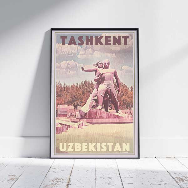 Tashkent poster Earthquake, Uzbekistan Vintage Travel Poster by Alecse