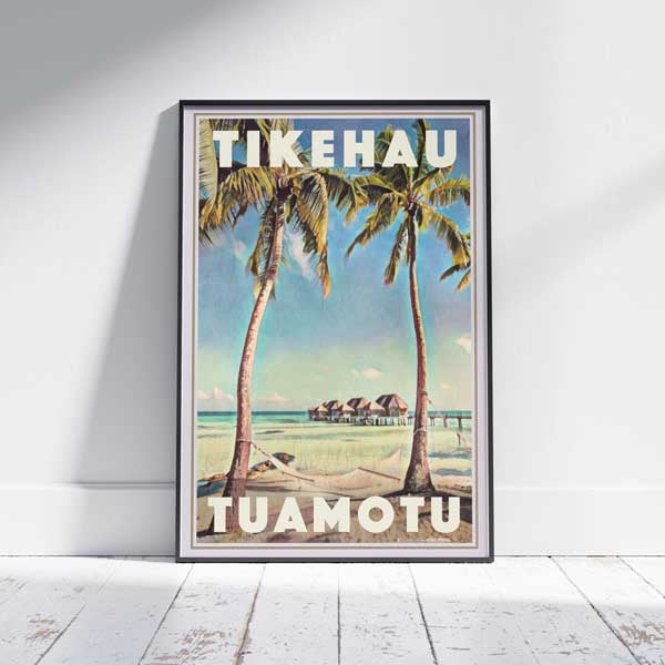 Affiche Tikehau Tuamotu | Affiche de voyage en Polynésie française