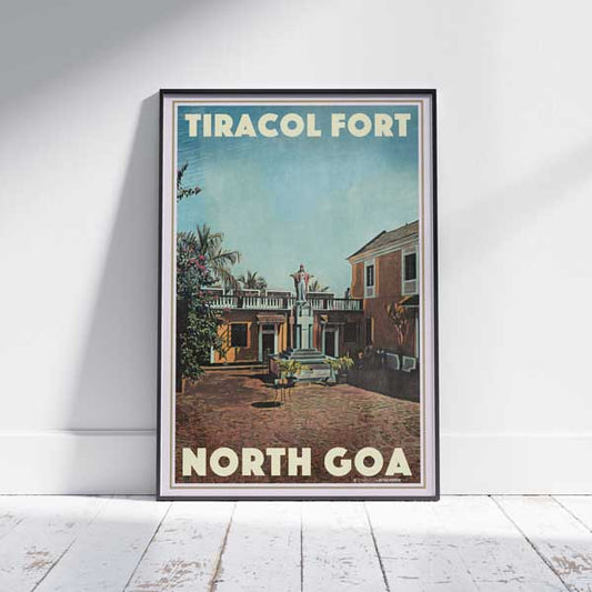 Goa Poster Tiracol Fort | India Travel Poster of North Goa State by Alecse