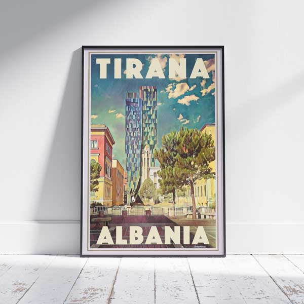 Tirana Poster Perspective | Albania Travel Poster of Tirana by Alecse