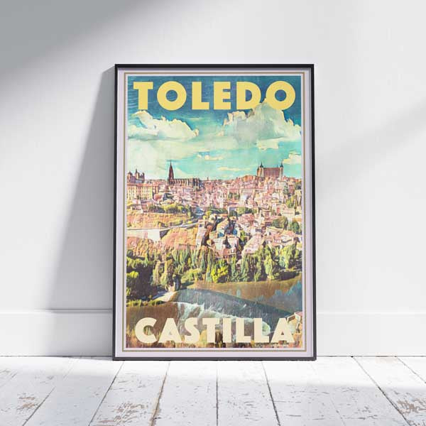 Toledo Poster Panorama | Spain Travel Poster of Castilla by Alecse