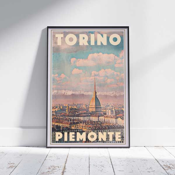 Torino Poster Panorama | Italy Travel Poster of Piemonte by Alecse