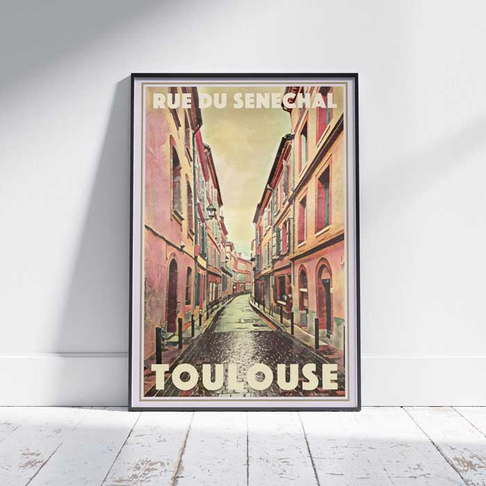 Affiche Toulouse Sénéchal, France Affiche de voyage vintage par Alecse