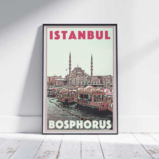 Affiche Istanbul Bateaux | Affiche de voyage vintage de Turquie