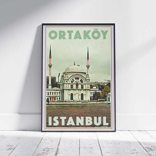 Istanbul poster Ortakoy | Turkey Travel Poster by Alecse
