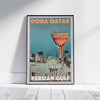 Doha Poster Water Tank, Qatar Vintage Travel Poster by Alecse