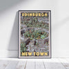 EDINBURGH poster NEW TOWN | SCOTLAND Vintage travel poster UK