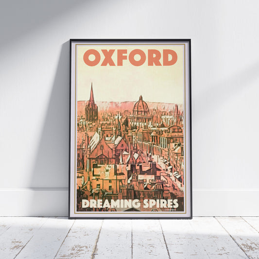 Affiche d'Oxford Dreaming Spires | Affiche de voyage vintage britannique