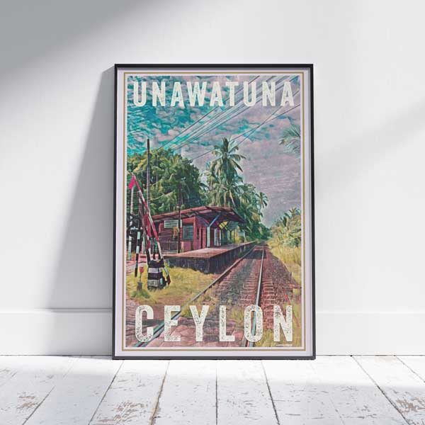 Unawatuna Poster Train | Sri Lanka Travel Poster Ceylon by Alecse