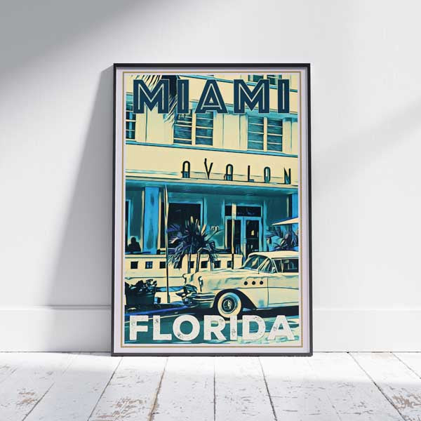 Miami poster Avalon Blue | Miami Gallery Wall Print of Florida