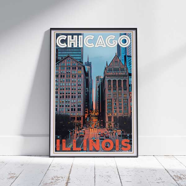 Chicago Poster Perspective | Original Classic Print of Chicago by Alecse