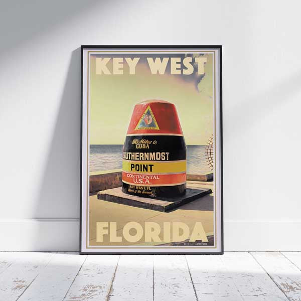 Key West Poster Southern Point | Florida Travel Poster by Alecse