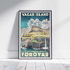 Vagar Island Poster Faroes | Denmark Travel Poster of Faroe Islands