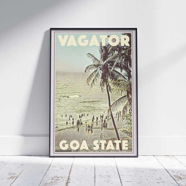 Affiche de Goa Plage de Vagator | Goa Affiche de Voyage Vintage par Alecse