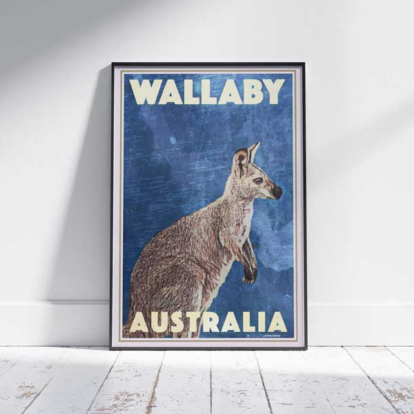 Imprimé kangourou wallaby | « Affiche de voyage en Australie » par Alecse