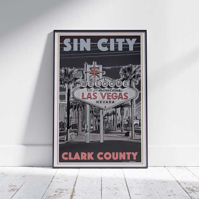 Welcome to Las Vegas Poster, Nevada Vintage Travel Poster