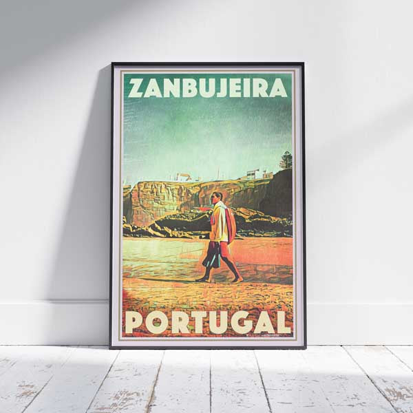 Portugal Poster Zambujeira Lifeguard | Classic Portugal Print by Alecse