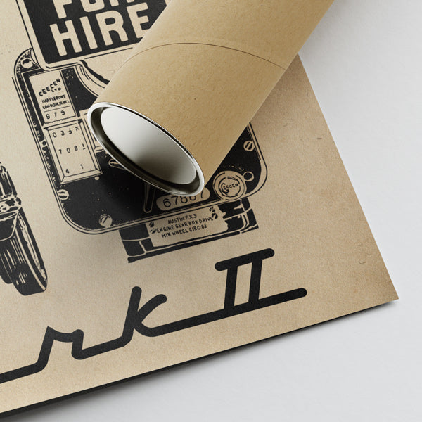 Affiche de taxi Bombay Ambassador Kaki