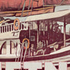 Détails du bateau dans l'affiche Ha Long du Vietnam