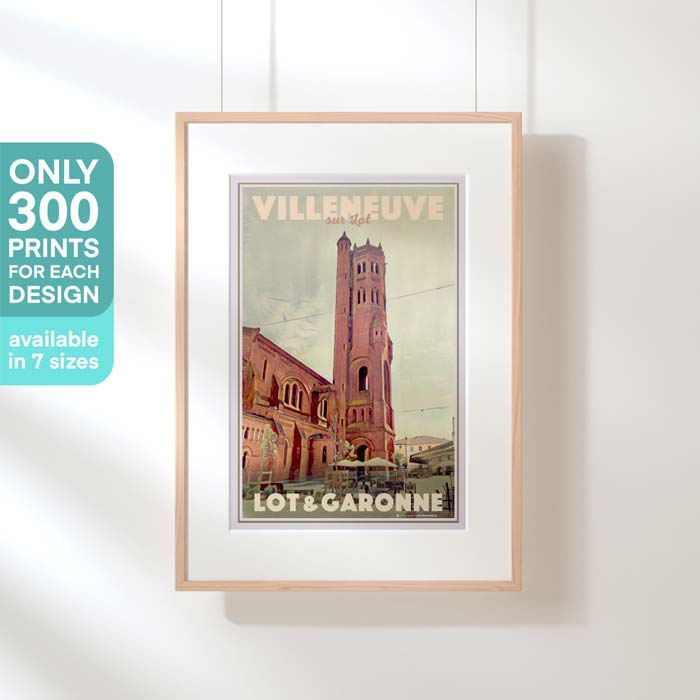Lot et Garonne, Villeneuve sur Lot poster, limited edition 300ex
