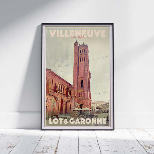 Affiche de Villeneuve sur Lot, Lot et Garonne, par Alecse Juin 2022