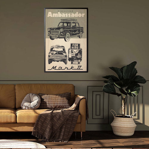 Ambassador Mark II print, indian pop art by Shree, limited edition